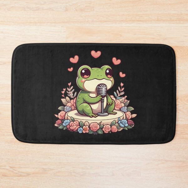Item preview, Love Frog Singer – Cute Chibi Frog with Microphone | Funny Kawaii Romantic Concert Design designed and sold by ColorSplash123.