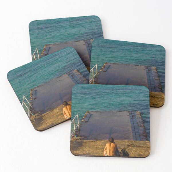 Item preview, unrecognisable man Relaxing on a Dock by Calm Blue Ocean in Sunny Weather designed and sold by Nmallia.