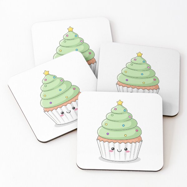 Item preview, Cute Kawaii Christmas Tree Cupcake designed and sold by istoriadesign.