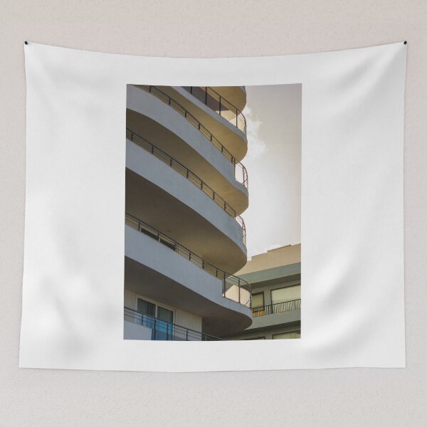 Item preview, Modern Architectural Building Structure with Curved Balconies During Bright Daylight designed and sold by Nmallia.