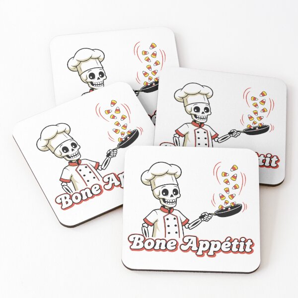 Item preview, Bone Appétit Skeleton Chef Tossing Candy Corn designed and sold by RGShirtWorks.