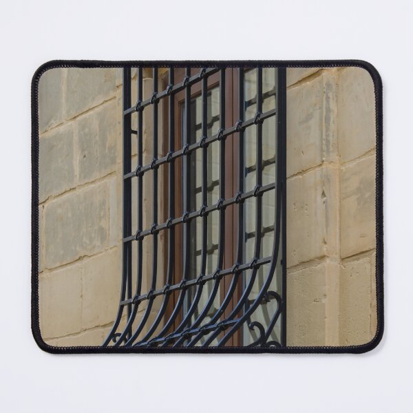 Item preview, Decorative Iron Grille on Historic Stone Wall Window designed and sold by Nmallia.
