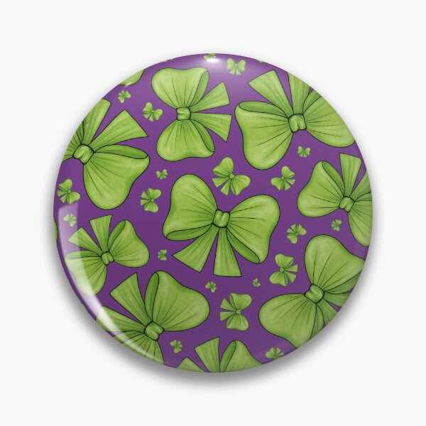 Item preview, Pattern of green bows on a light purple background designed and sold by Cherevan.