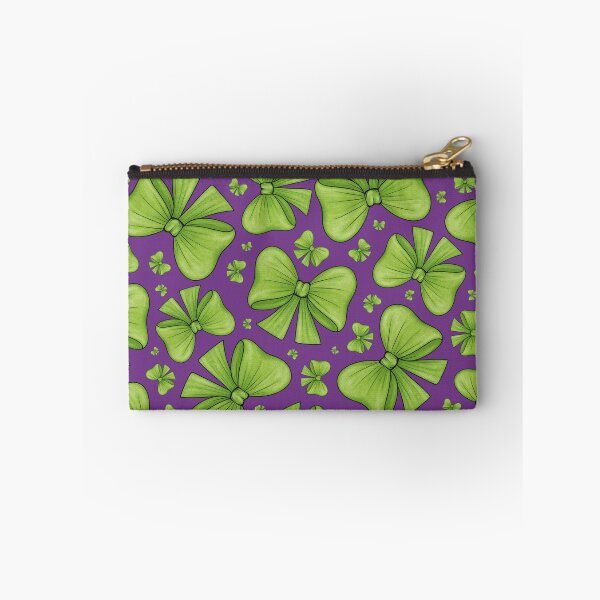 Item preview, Pattern of green bows on a light purple background designed and sold by Cherevan.