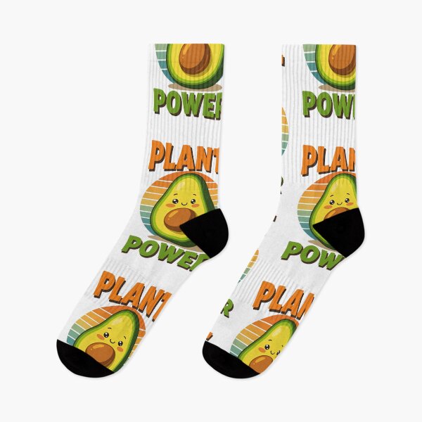 Item preview, Cute avocado character promoting plant power with a vibrant retro background in a joyful and colorful design designed and sold by SpaceartLilu.