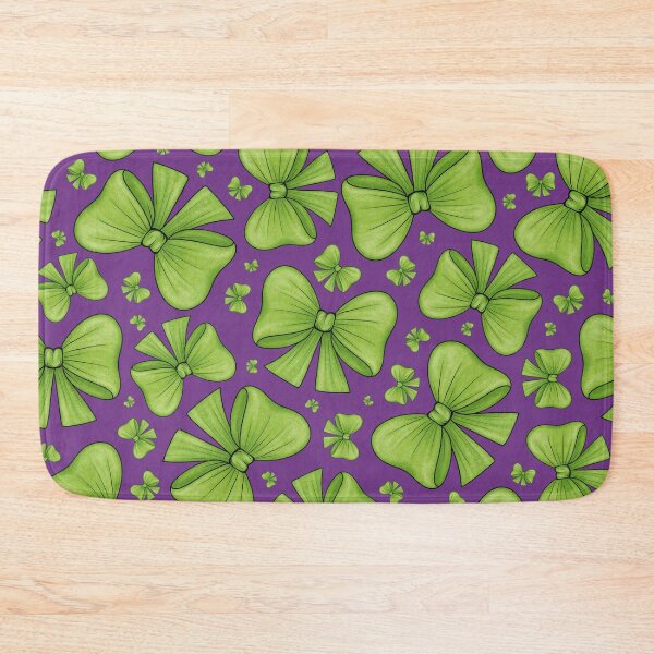 Item preview, Pattern of green bows on a light purple background designed and sold by Cherevan.