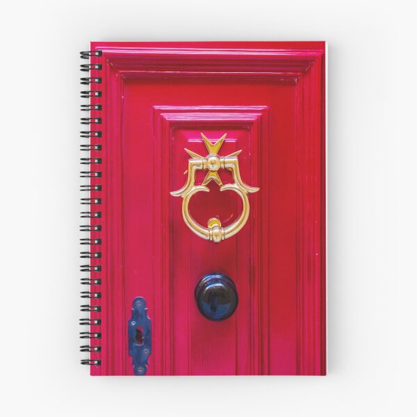 Item preview, Elegant Golden Door Knocker on a Vibrant Red Wooden Door designed and sold by Nmallia.