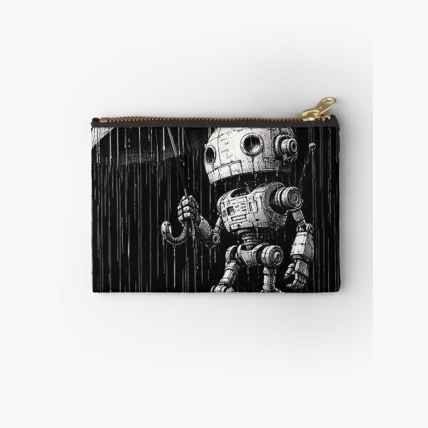 Item preview, a robot walking in the rain, funny design designed and sold by miro-bob-design.