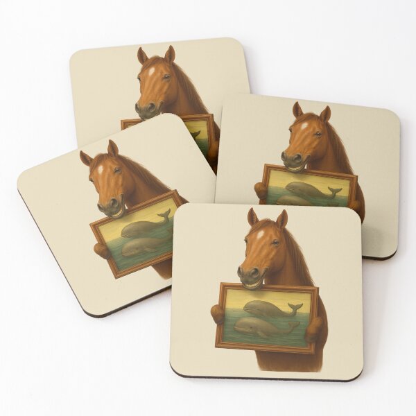 Item preview, Ironic Horse with Whales – Surreal Funny Art designed and sold by Aredbox.