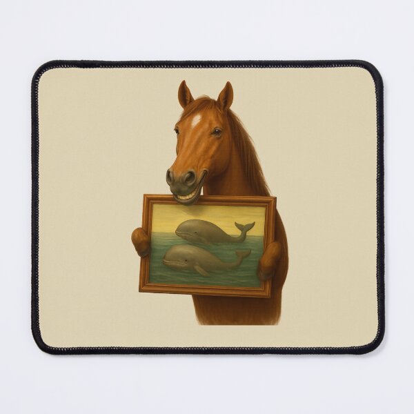 Item preview, Ironic Horse with Whales – Surreal Funny Art designed and sold by Aredbox.