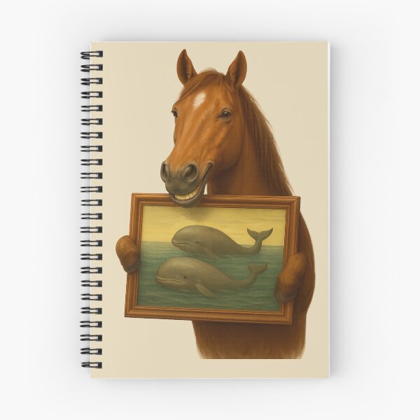 Item preview, Ironic Horse with Whales – Surreal Funny Art designed and sold by Aredbox.