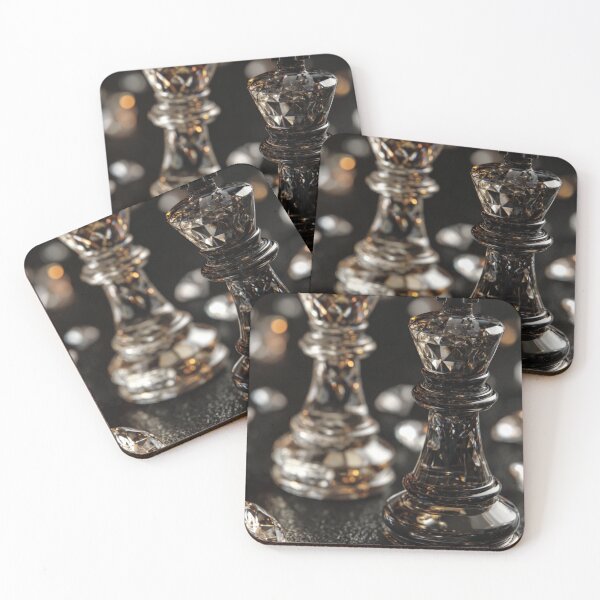 Item preview, Diamond Chess Pieces – Luxurious Crystal King and Queen Art designed and sold by No Flaws Stickers.