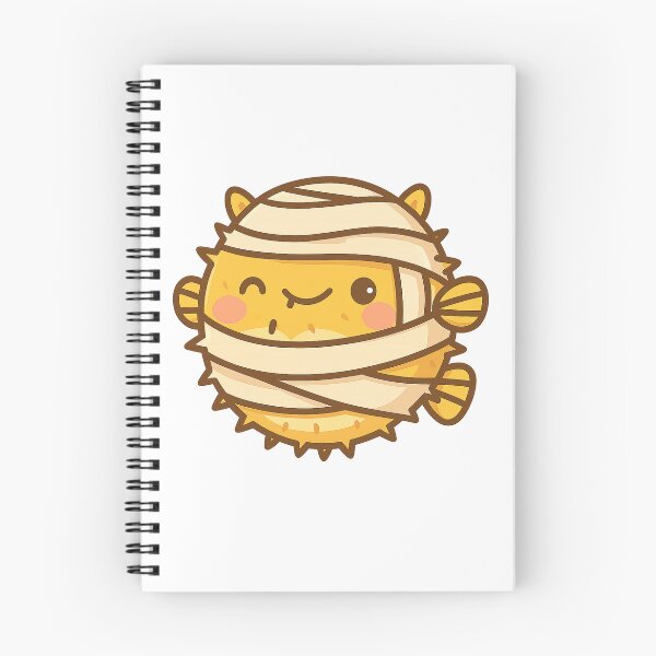 Item preview, Kawaii Pufferfish Mummy – Cute Halloween Cartoon Animal Illustration designed and sold by ThaiArtShop.