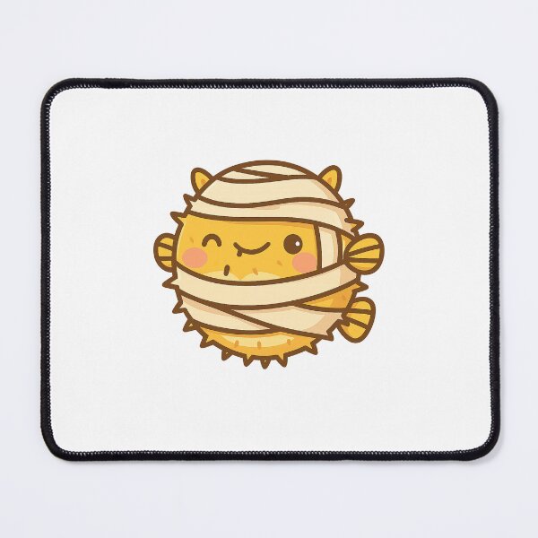 Item preview, Kawaii Pufferfish Mummy – Cute Halloween Cartoon Animal Illustration designed and sold by ThaiArtShop.