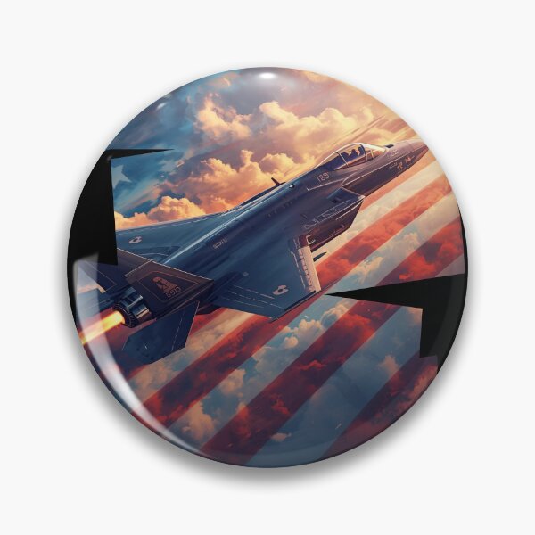 Item preview, F-35 flying on a American flag background 4 designed and sold by Neon G.