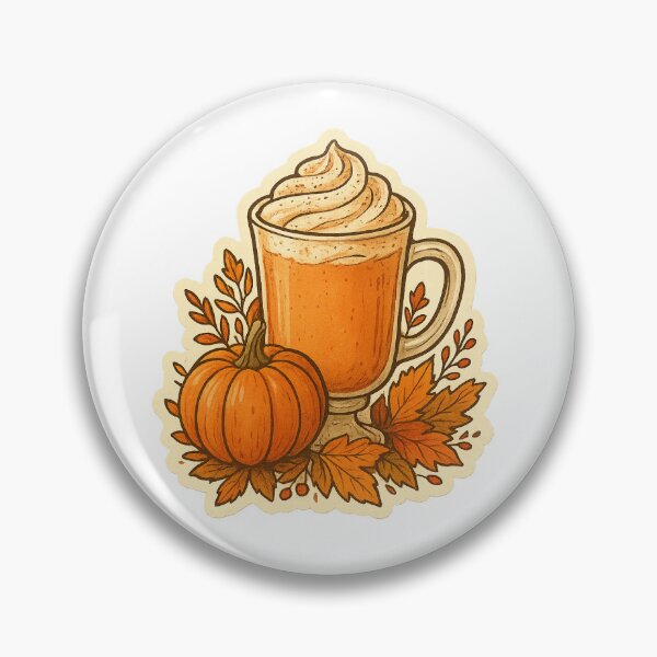 Item preview, Pumpkin Spice Drink with Autumn Leaves Sticker designed and sold by LuminousStudios.