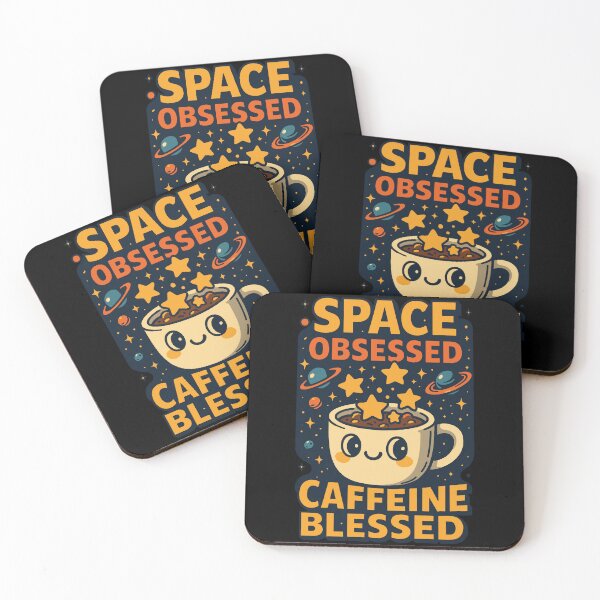 Item preview, Space Obsessed Caffeine Blessed Funny Astronomy designed and sold by LuminOrb.