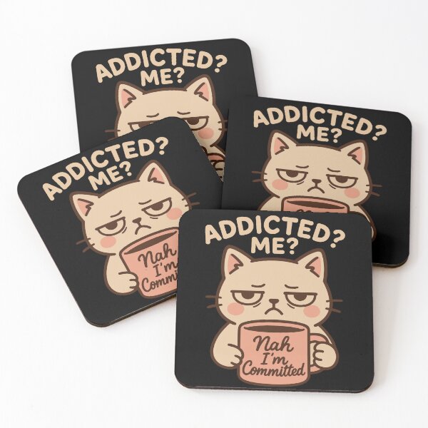 Item preview, Addicted Me Nah I'm Committed Coffee Funny Cat designed and sold by LuminOrb.