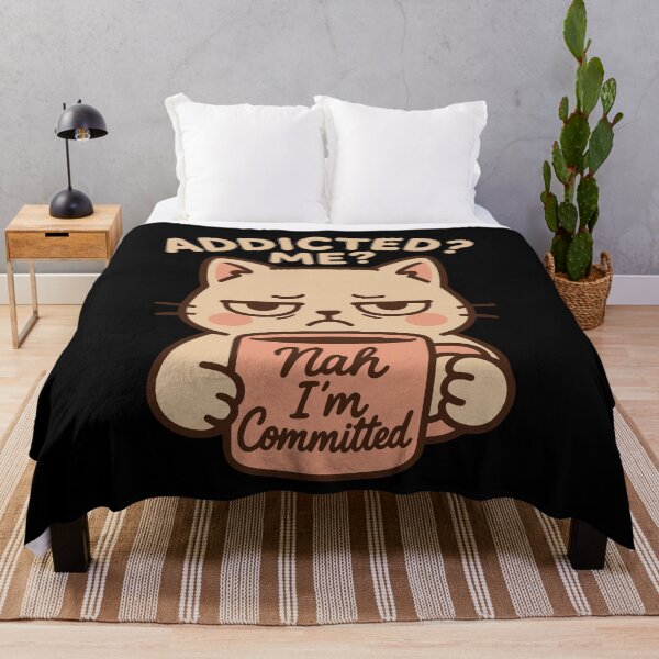 Item preview, Addicted Me Nah I'm Committed Coffee Funny Cat designed and sold by LuminOrb.