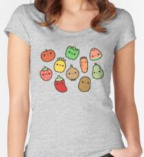 Cute fruit and veg Women's Fitted Scoop T-Shirt