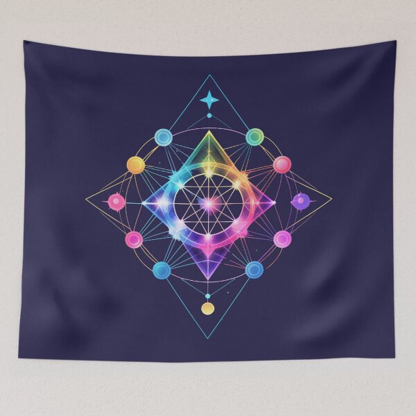 Item preview, Neon Cosmic Mandala with Sacred Geometry designed and sold by Prachodayat Artworks.