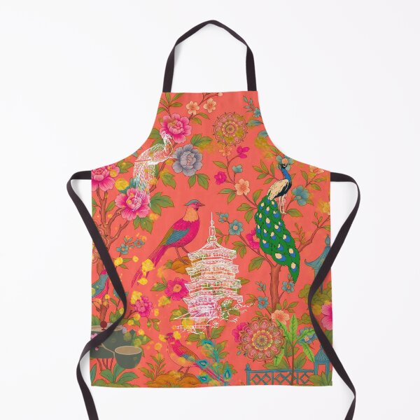 Item preview, Orange colourful chinoiserie garden designed and sold by Sugar Wisdom .