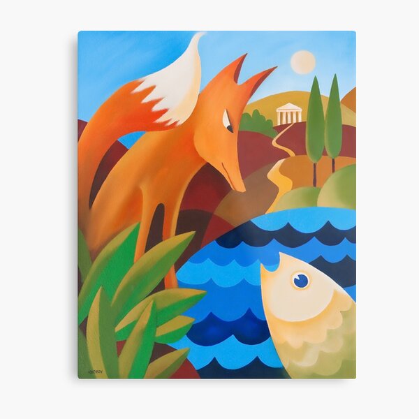 THE FOX AND THE FISH Metal Print