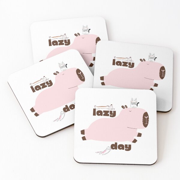 Item preview, Cute “Lazy Day” Capybara with Cats Minimalist Illustration designed and sold by TigerClawCo.