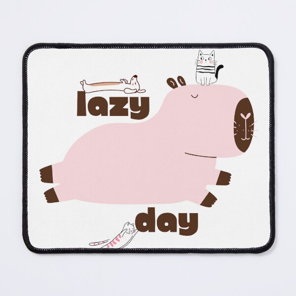 Item preview, Cute “Lazy Day” Capybara with Cats Minimalist Illustration designed and sold by TigerClawCo.