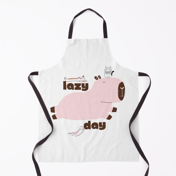 Item preview, Cute “Lazy Day” Capybara with Cats Minimalist Illustration designed and sold by TigerClawCo.