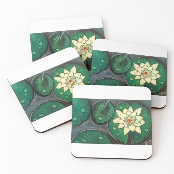 Item preview, lily pads lotus watercolor designed and sold by JJKreation.