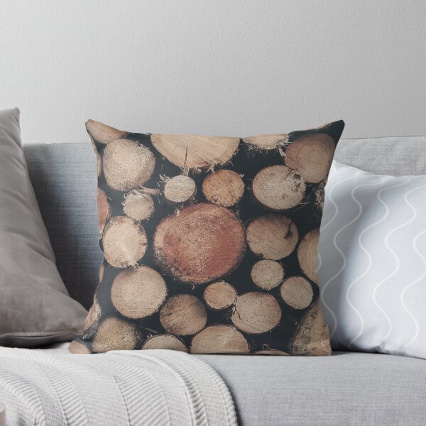 Item preview, Dolomites, Italy I Stack of cut wood logs for a natural geometric round pattern with a rustic feel and cozy warmth of a farmhouse in the Italian countryside with a dark brown moody aesthetic designed and sold by Julie Travel Photography.