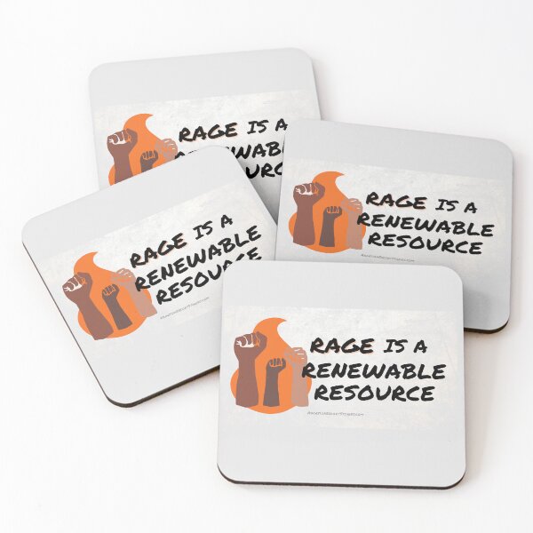 Item preview, Rage is a Renewable Resource – Flame and Fists Logo – light background horizontal designed and sold by AbortionEscorts.