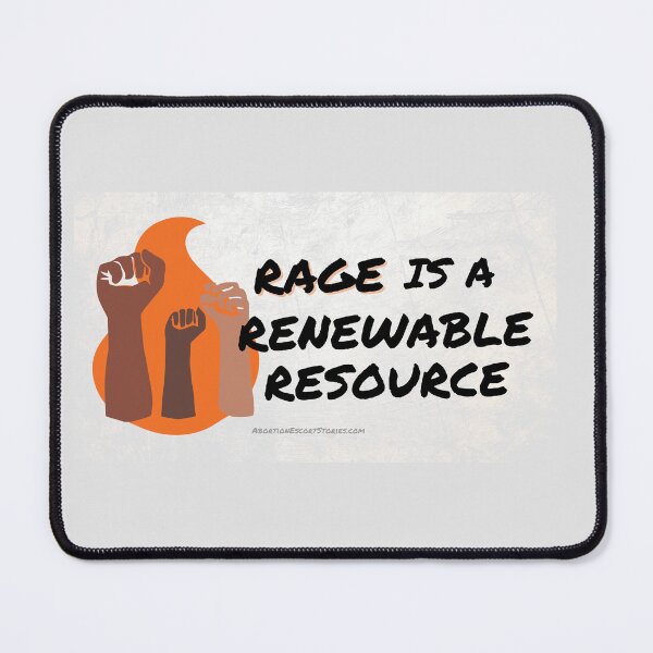 Item preview, Rage is a Renewable Resource – Flame and Fists Logo – light background horizontal designed and sold by AbortionEscorts.