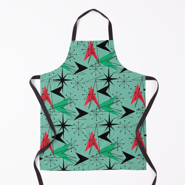 Item preview, Aqua Orange Black Arrows Starbursts Mid-Century Modern Style Linen Look designed and sold by CheriesArt.