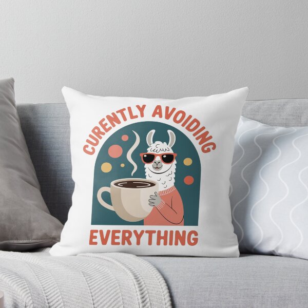 Item preview, Currently Avoiding Everything – Funny Llama Coffee Quote designed and sold by ThatBBStore.