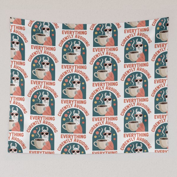 Item preview, Currently Avoiding Everything – Funny Llama Coffee Quote designed and sold by ThatBBStore.