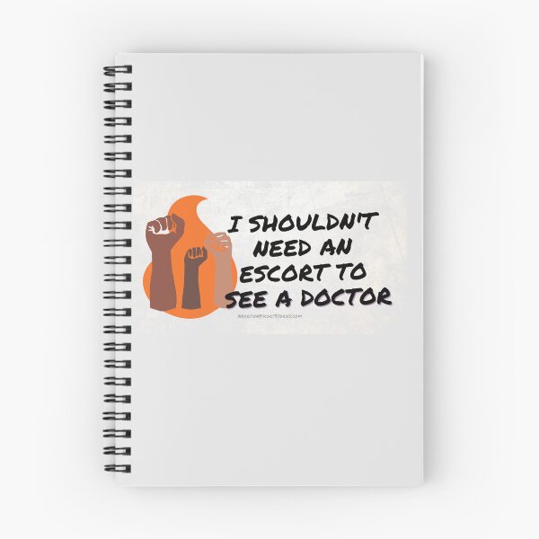 Item preview, I Shouldn’t Need An Escort To See A Doctor – Raised Fists Design – light background horizontal designed and sold by AbortionEscorts.