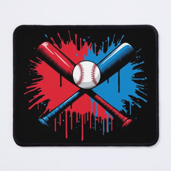 Item preview, American  Red & Blue Baseball Crossed Bats designed and sold by vvcreativedesigns.
