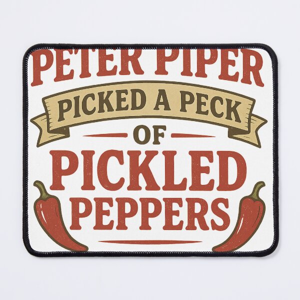 Item preview, Peter Piper Picked a Peck of Pickled Peppers Retro Typography Tongue Twister designed and sold by DavidMay.