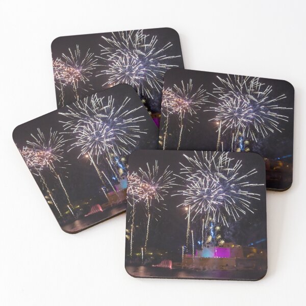Item preview, Spectacular Fireworks Display Illuminating the Night Sky Over a Beautiful Fortress designed and sold by Nmallia.