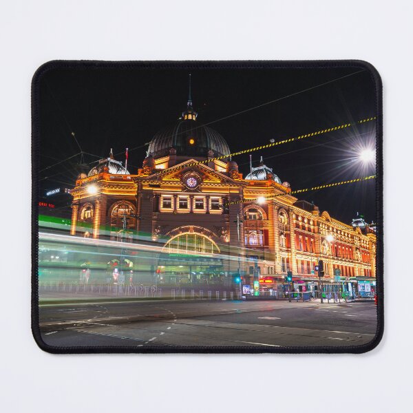 Item preview, Melbourne Flinders Street Station at night designed and sold by EGRS Photography.