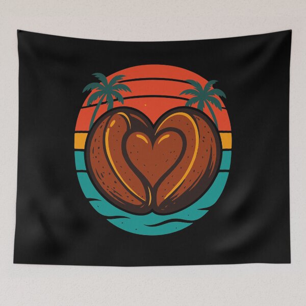 Item preview, Coffee Love Heart Retro Sunset Design designed and sold by LuminOrb.