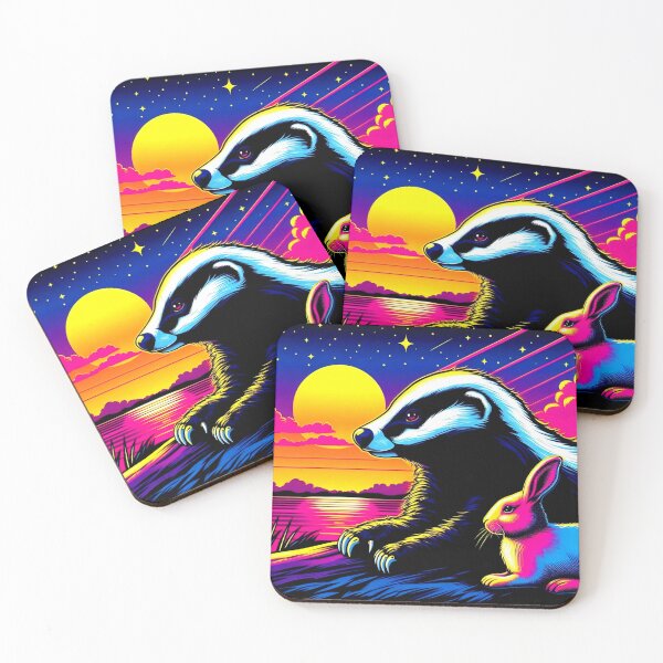 Item preview, Honeybadger and cute bunny  designed and sold by Dogandesighn.