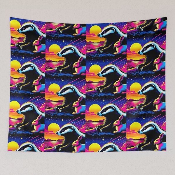 Item preview, Honeybadger and cute bunny  designed and sold by Dogandesighn.