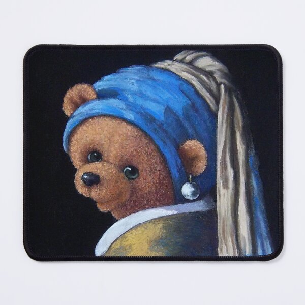 Item preview, Bear with Pearl Earring, designed and sold by Foxloxart.