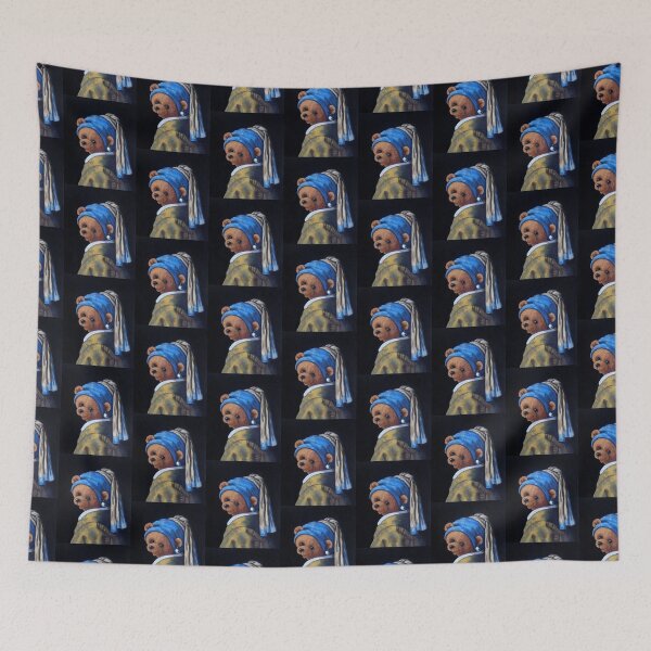 Item preview, Bear with Pearl Earring,  designed and sold by Foxloxart.