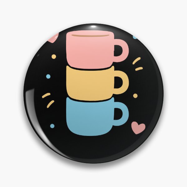 Item preview, Cute Coffee Mug Stack Pastel Hearts Love designed and sold by LuminOrb.