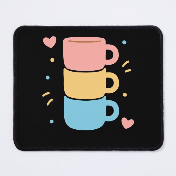 Item preview, Cute Coffee Mug Stack Pastel Hearts Love designed and sold by LuminOrb.