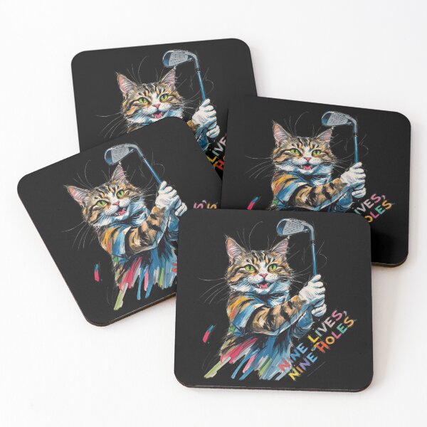 Item preview, nine lives, nine holes, a gift for a golf and cat fan, designed and sold by miro-bob-design.